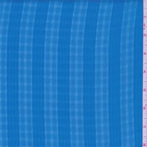 4 YD PC-Azul Blue Plaid Polyester Chiffon Fabric