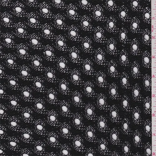 4 YD PC-Black Circular Macrame Lace Fabric