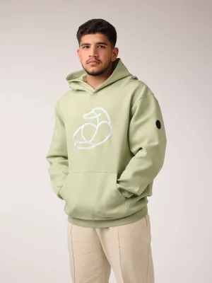 Adult Soft Flat Embroidery Hoodie Jade Green