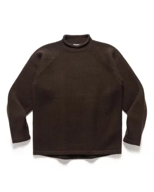 Adventurer Roll Neck Sweater Wool Yarn Brown