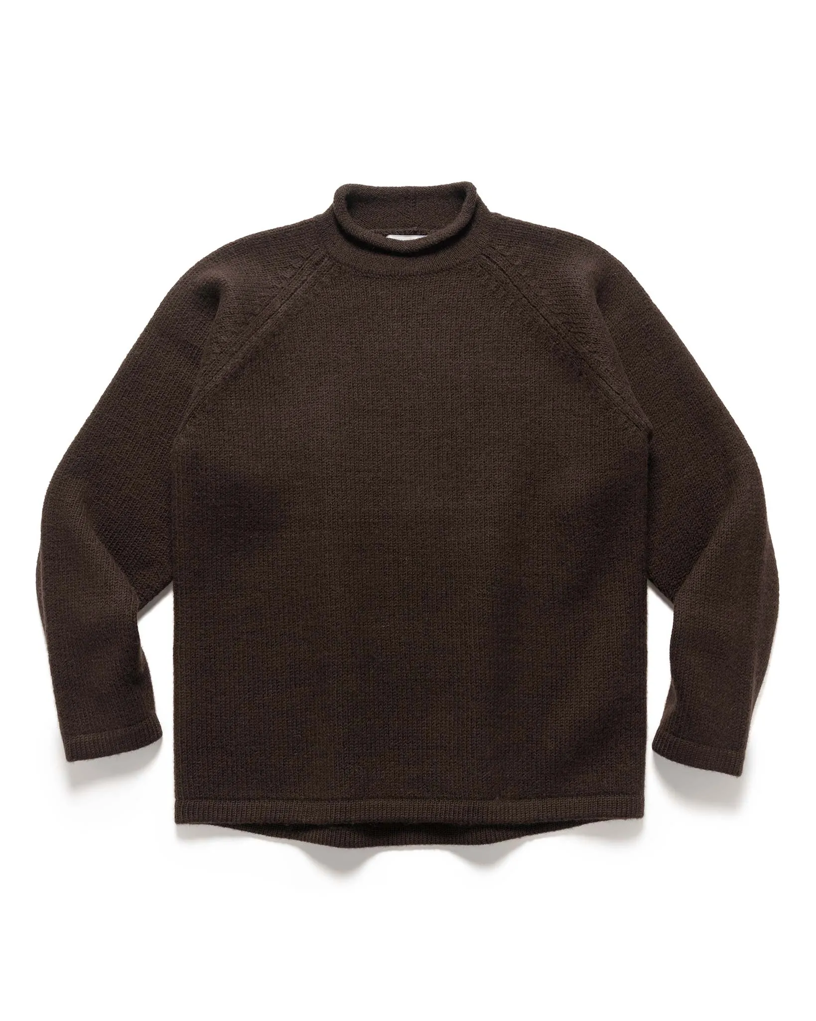 Adventurer Roll Neck Sweater Wool Yarn Brown