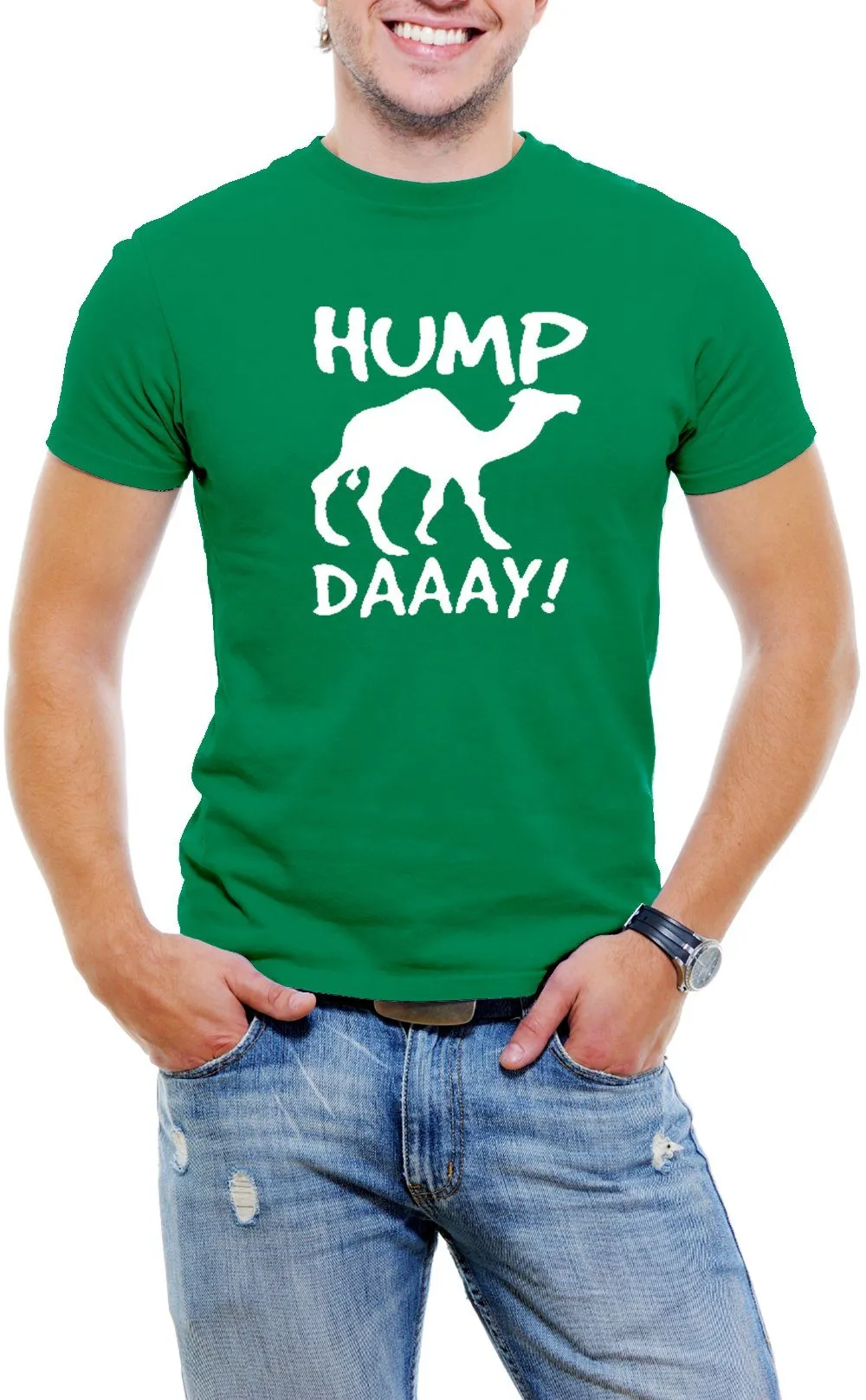 AFONiE Hump Day Camel Men T-Shirt Soft Cotton Short Sleeve Tee