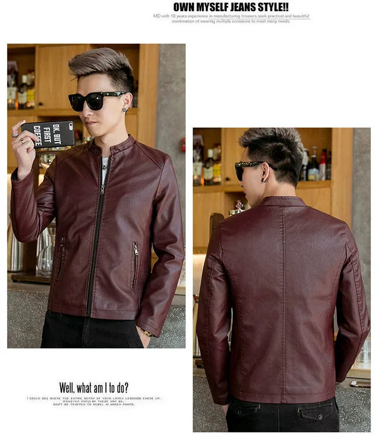 Autumn Trendy Loose Leisure All-Matching Men's Leather Jacket