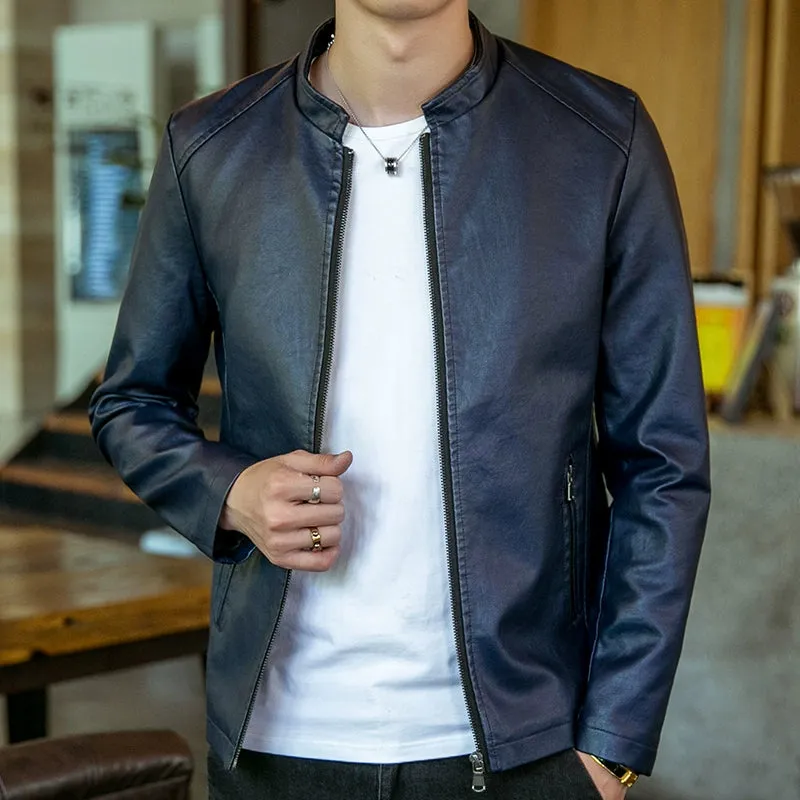 Autumn Trendy Loose Leisure All-Matching Men's Leather Jacket