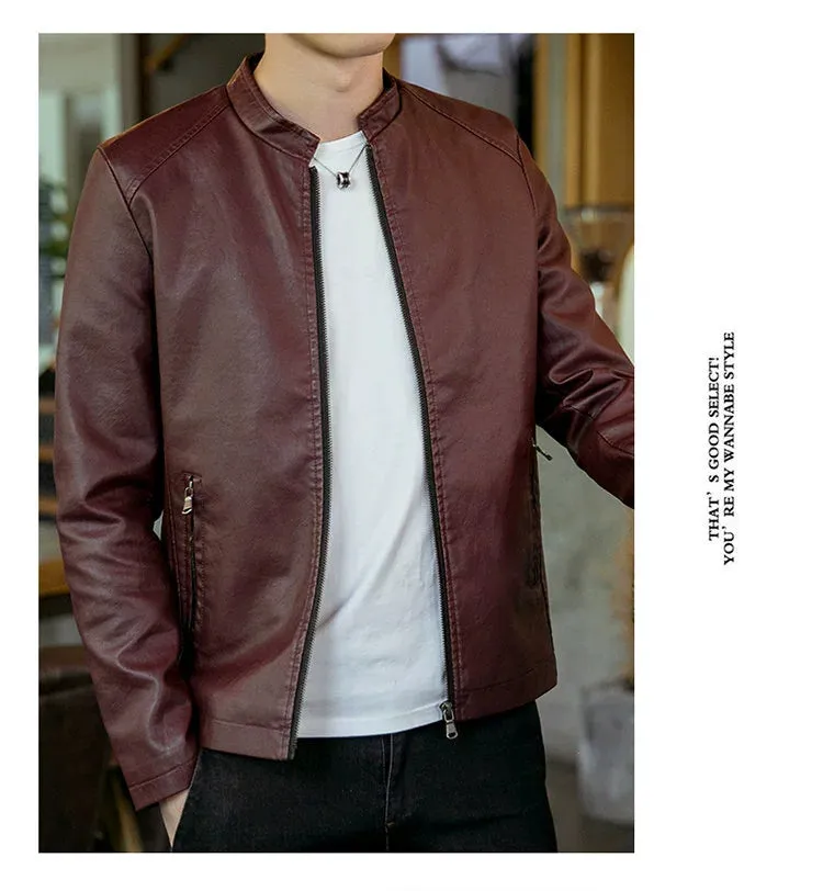 Autumn Trendy Loose Leisure All-Matching Men's Leather Jacket