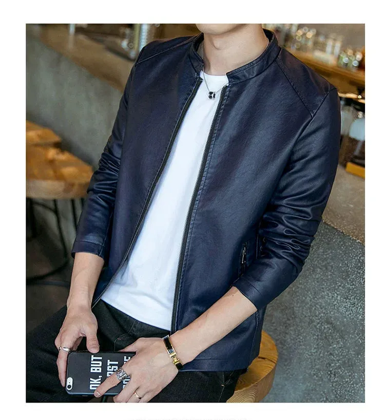 Autumn Trendy Loose Leisure All-Matching Men's Leather Jacket