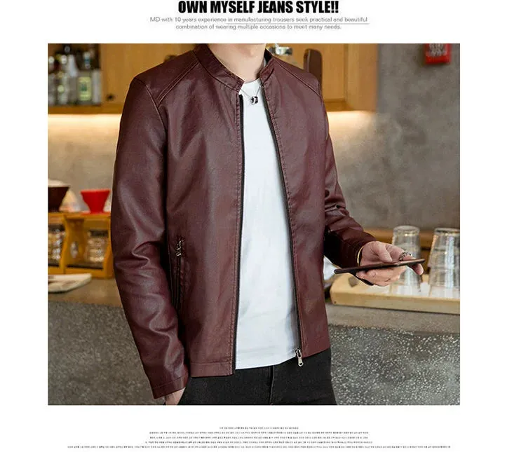 Autumn Trendy Loose Leisure All-Matching Men's Leather Jacket