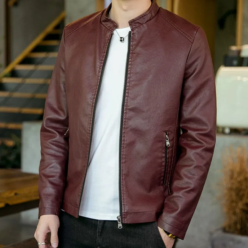 Autumn Trendy Loose Leisure All-Matching Men's Leather Jacket