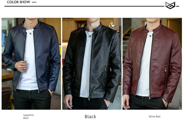 Autumn Trendy Loose Leisure All-Matching Men's Leather Jacket