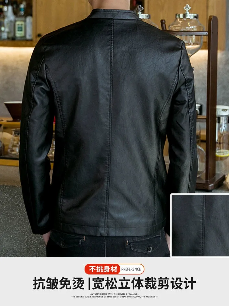 Autumn Trendy Loose Leisure All-Matching Men's Leather Jacket