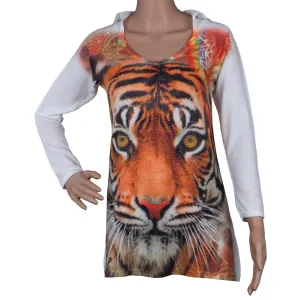 Bengal Tiger Juniors Hooded Long Sleeve T-Shirt