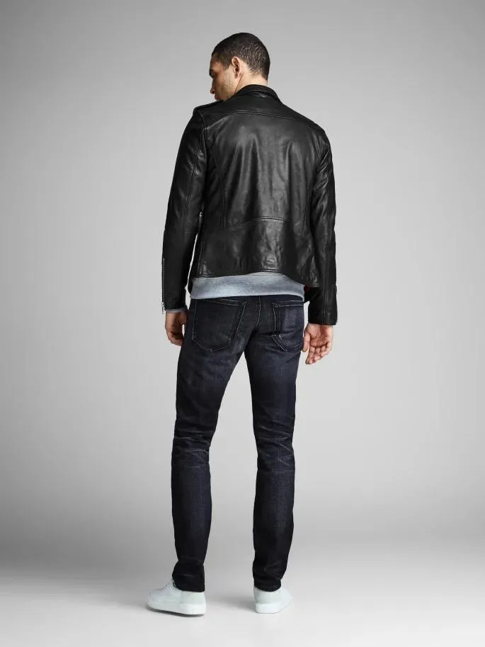 Best Shiny Black Biker Jacket For Men