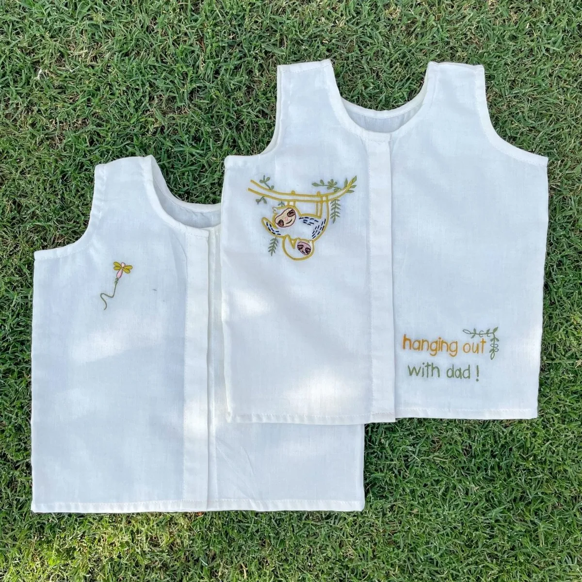 Bhaakur - Cotton Vests - Set of 2 (Sloth)