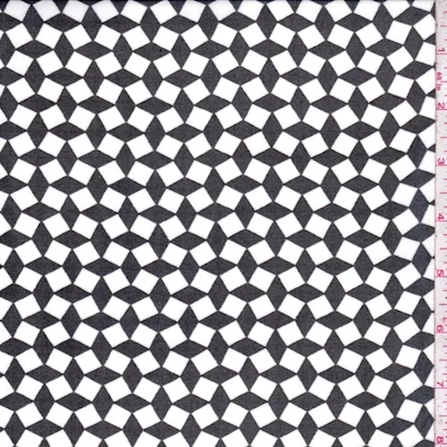 Black/White Tossed Cube Chiffon Fabric