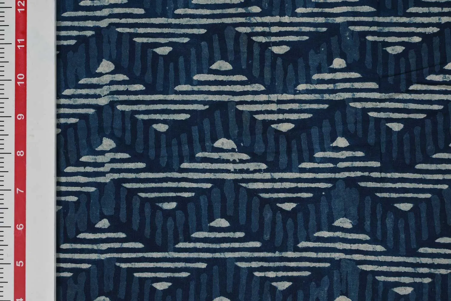 Blue & White Waves Cotton Fabric