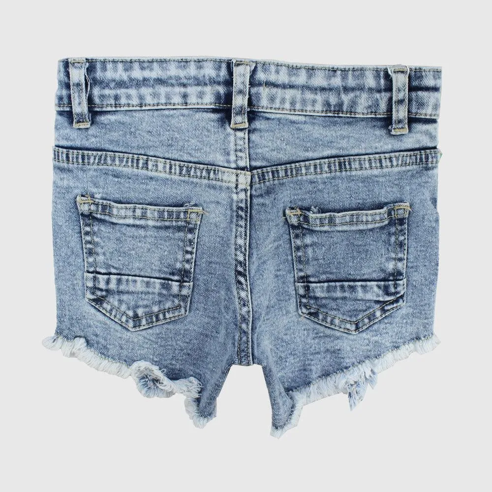 Blue Ripped Jean Shorts