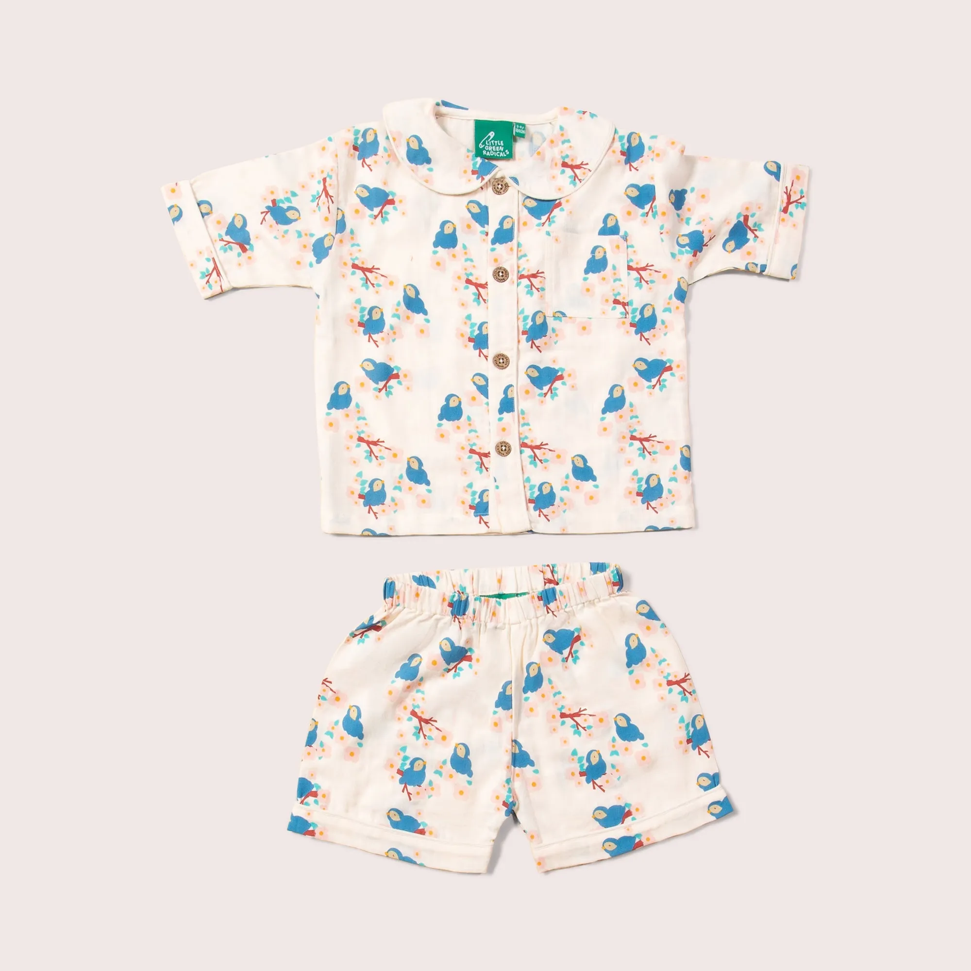 Bluebirds Button Through Pyjamas Short Set