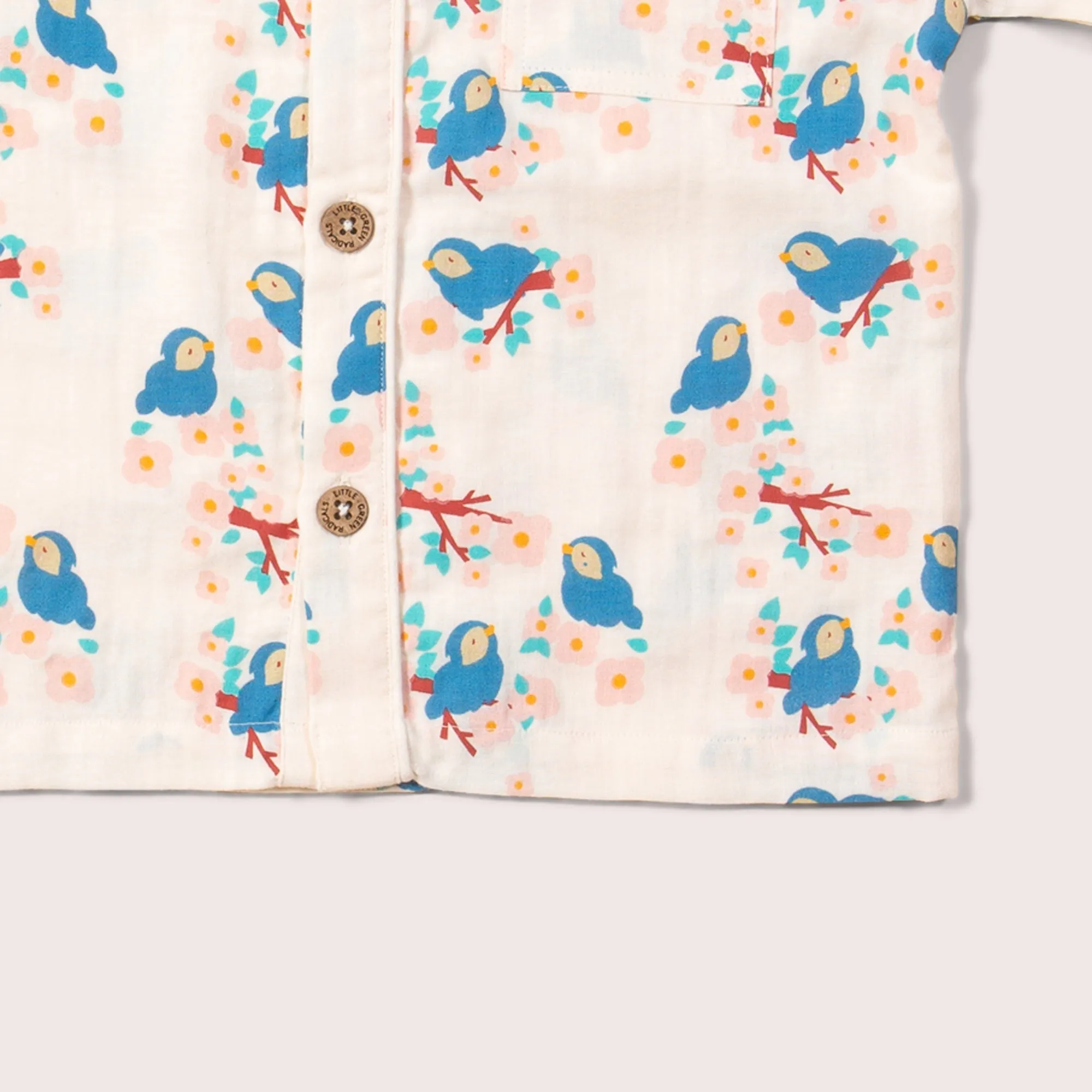 Bluebirds Button Through Pyjamas Short Set