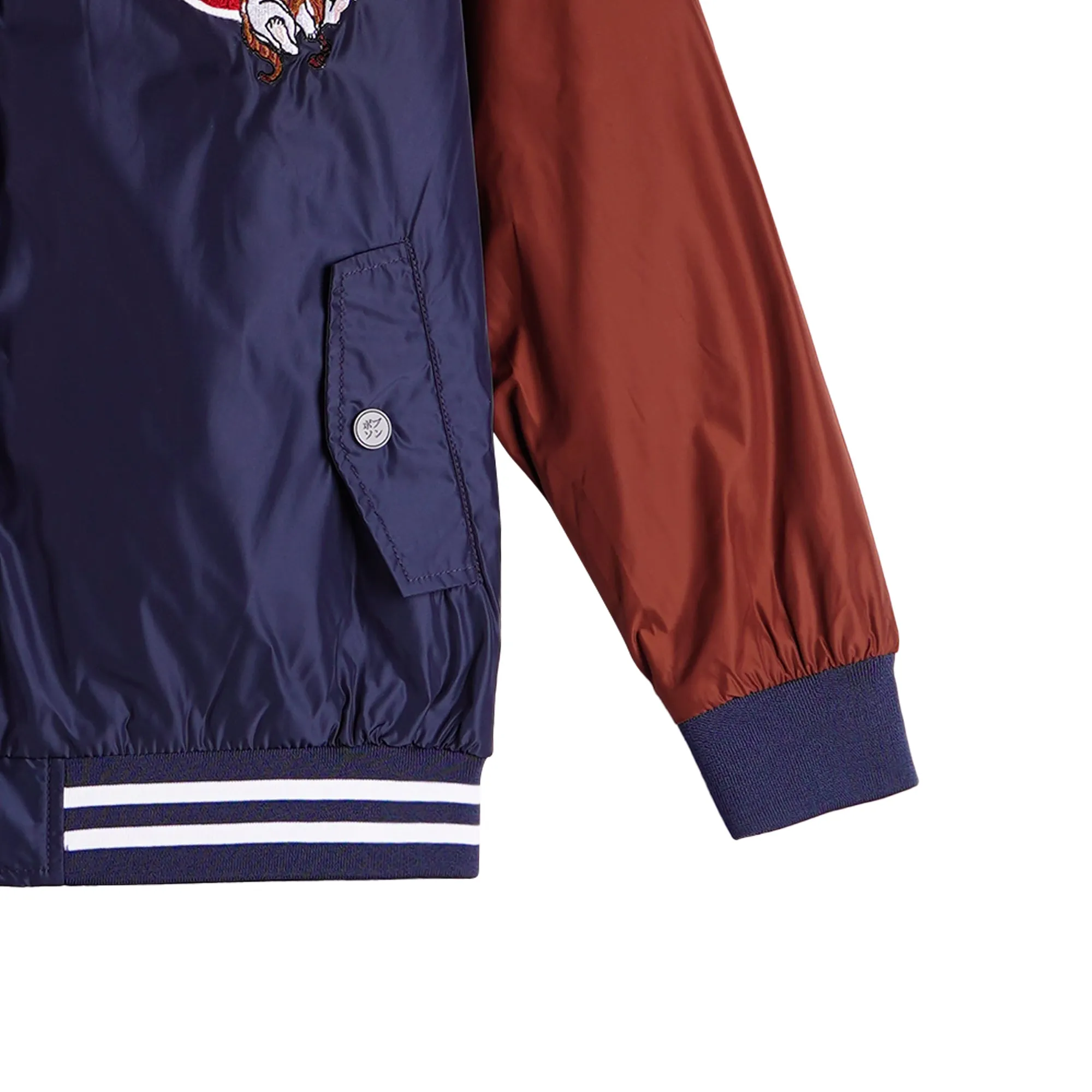 Bobson Japanese Ladies Basic Varsity Jacket Loose Fit 131485 (Dark Navy)