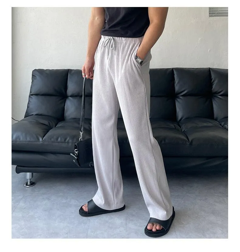 Breathable Pleated Drawstring Pants