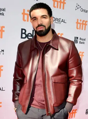 Brown Decant Leather Jacket Worn By Aubrey Drake Graham's | Aubrey Drake Graham's Brown Decant Leather Jacket