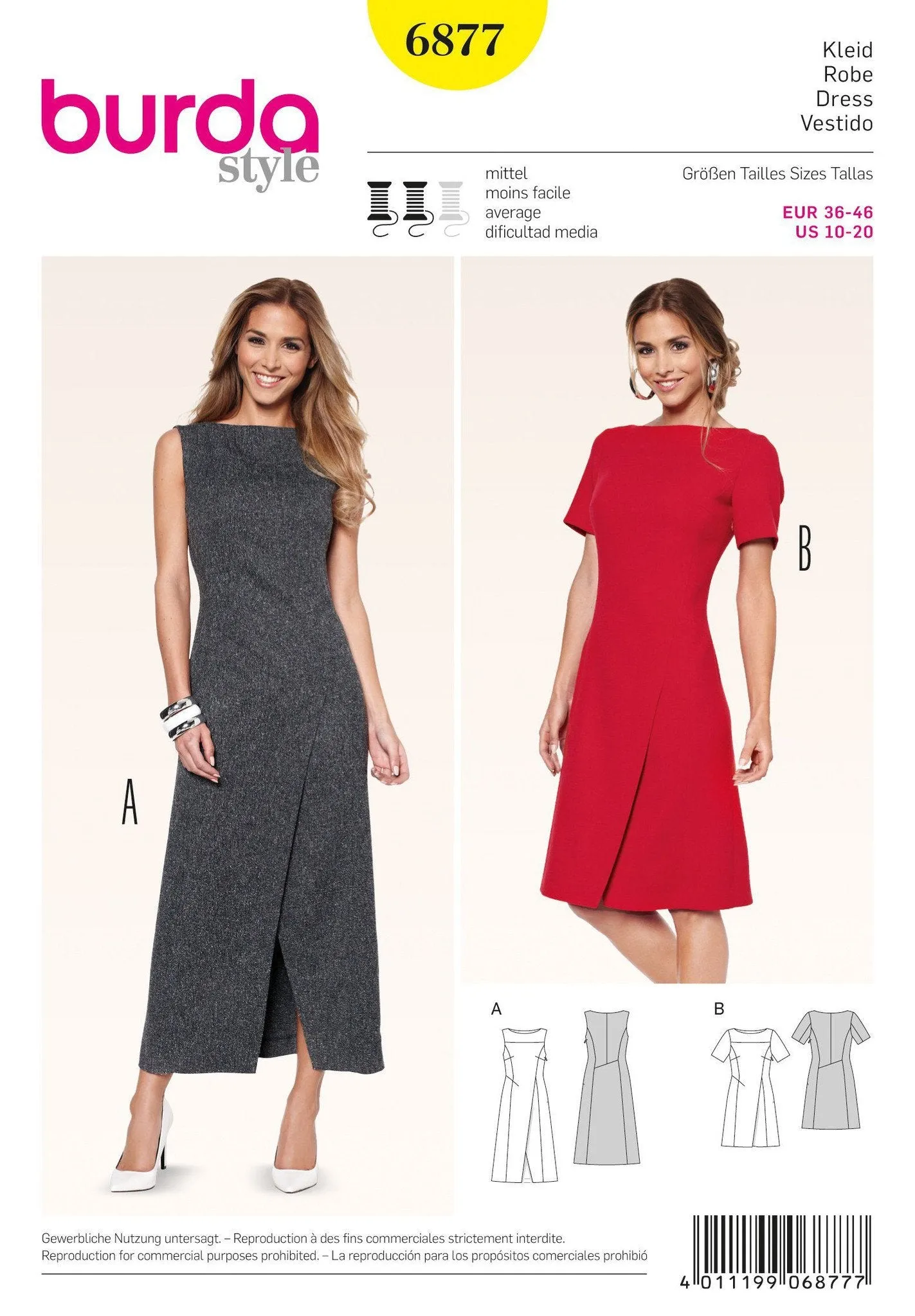 Burda 6877 Misses Wrap Dress Pattern