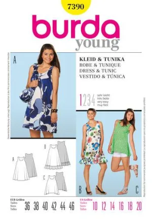 Burda Pattern 7390 Young Dress & Tunic