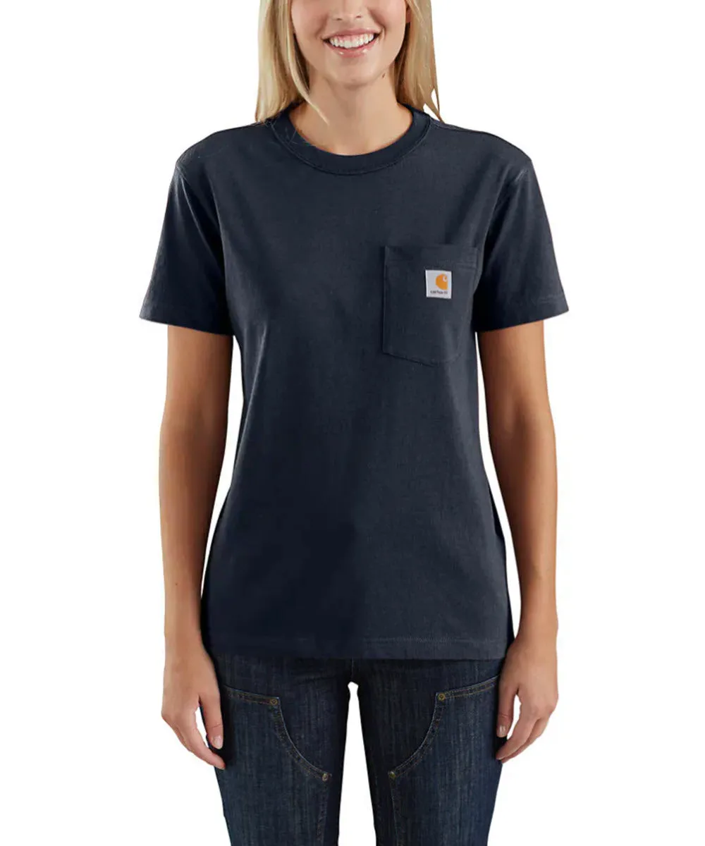 Carhartt Women’s WK87 Short Sleeve Pocket T-Shirt - Navy