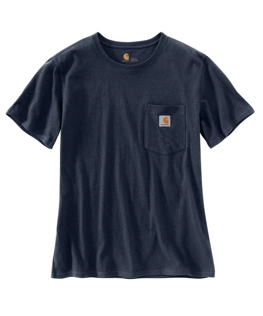 Carhartt Women’s WK87 Short Sleeve Pocket T-Shirt - Navy