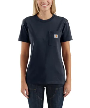 Carhartt Women’s WK87 Short Sleeve Pocket T-Shirt - Navy