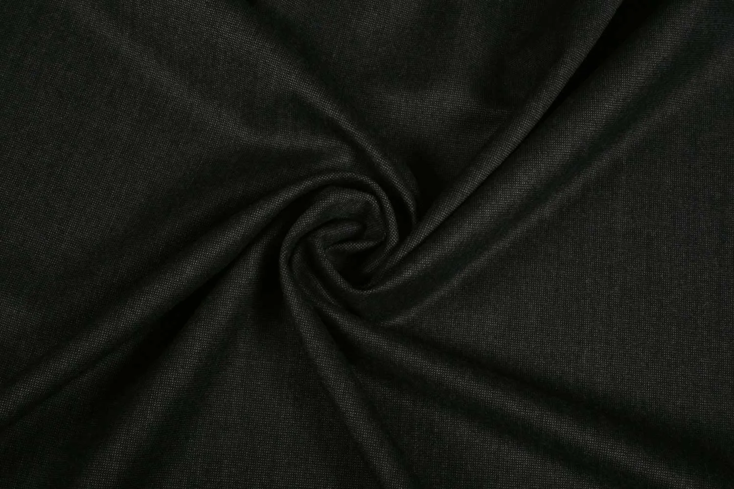 Charcoal Black Plain Wool Polyester Blend Suiting Fabric