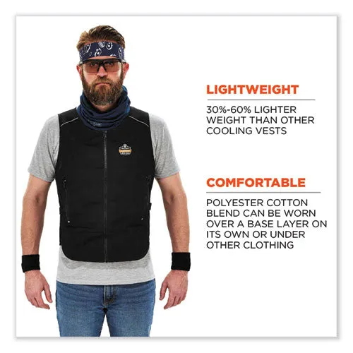 Chill-its 6260 Lightweight Phase Change Cooling Vest W/ Packs, Cotton/polyester, Small/med, Black, Ships In 1-3 Business Days