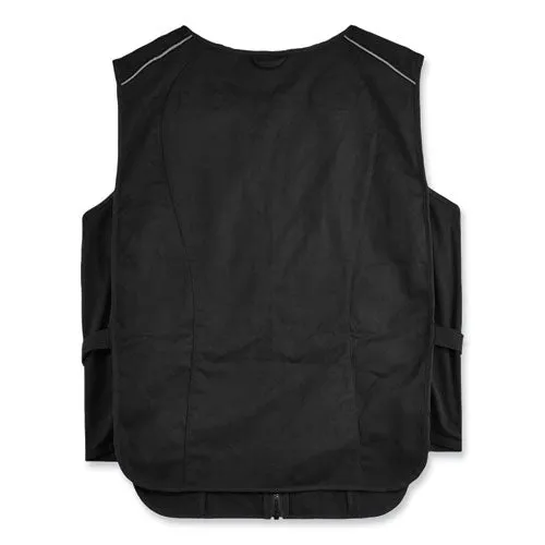 Chill-its 6260 Lightweight Phase Change Cooling Vest W/ Packs, Cotton/polyester, Small/med, Black, Ships In 1-3 Business Days