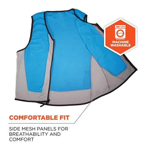 Chill-its 6667 Wet Evaporative Pva Cooling Vest With Zipper, Pva, 4x-large, Blue, Ships In 1-3 Business Days