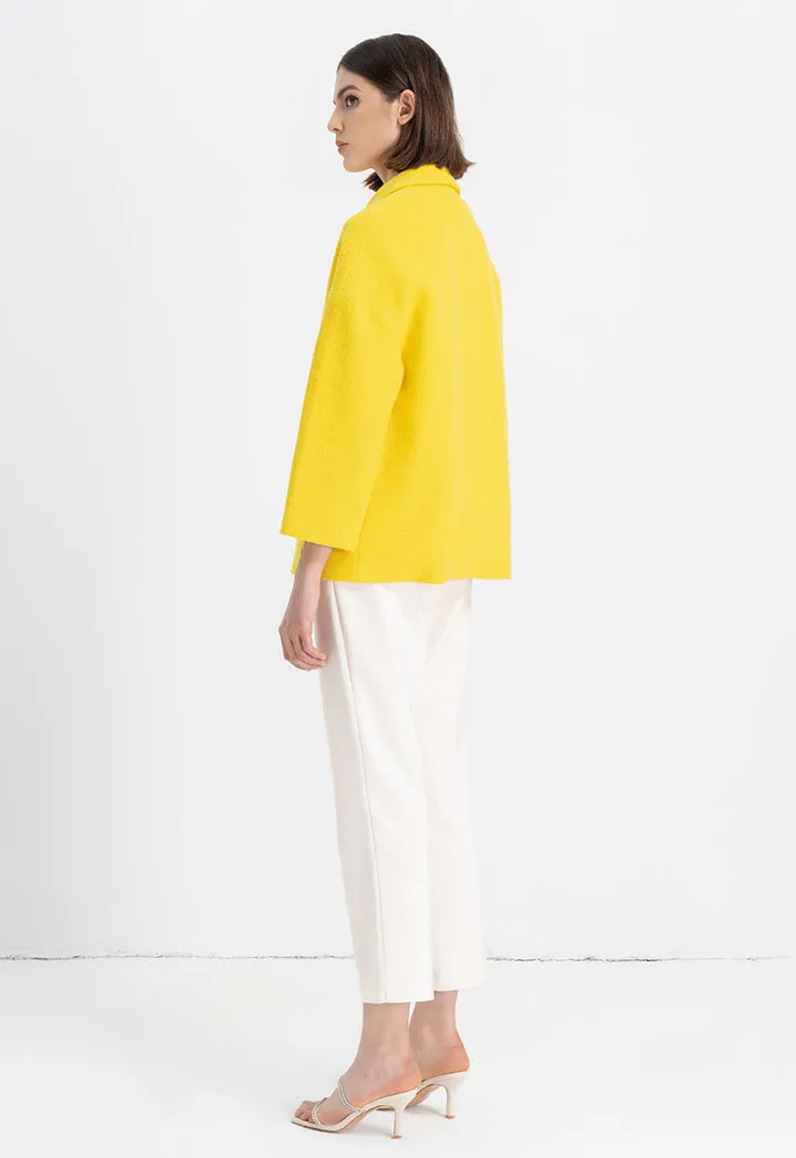 Choice Drop Shoulder Solid Jacket Yellow