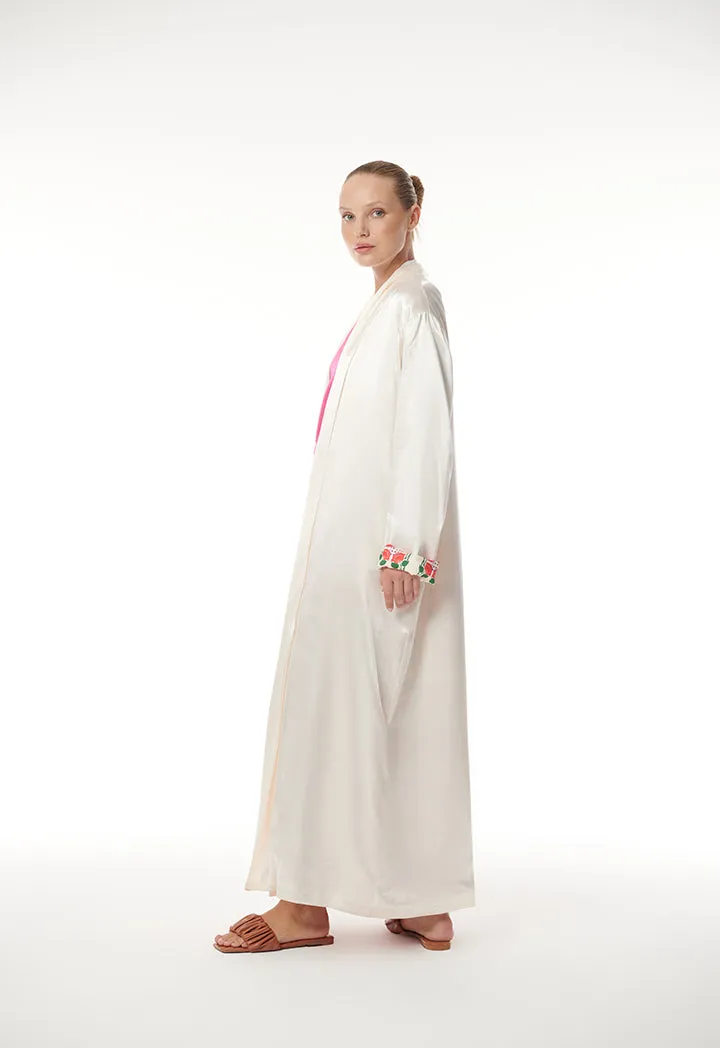 Choice Maxi Abaya With Printed Inner Lining Cream