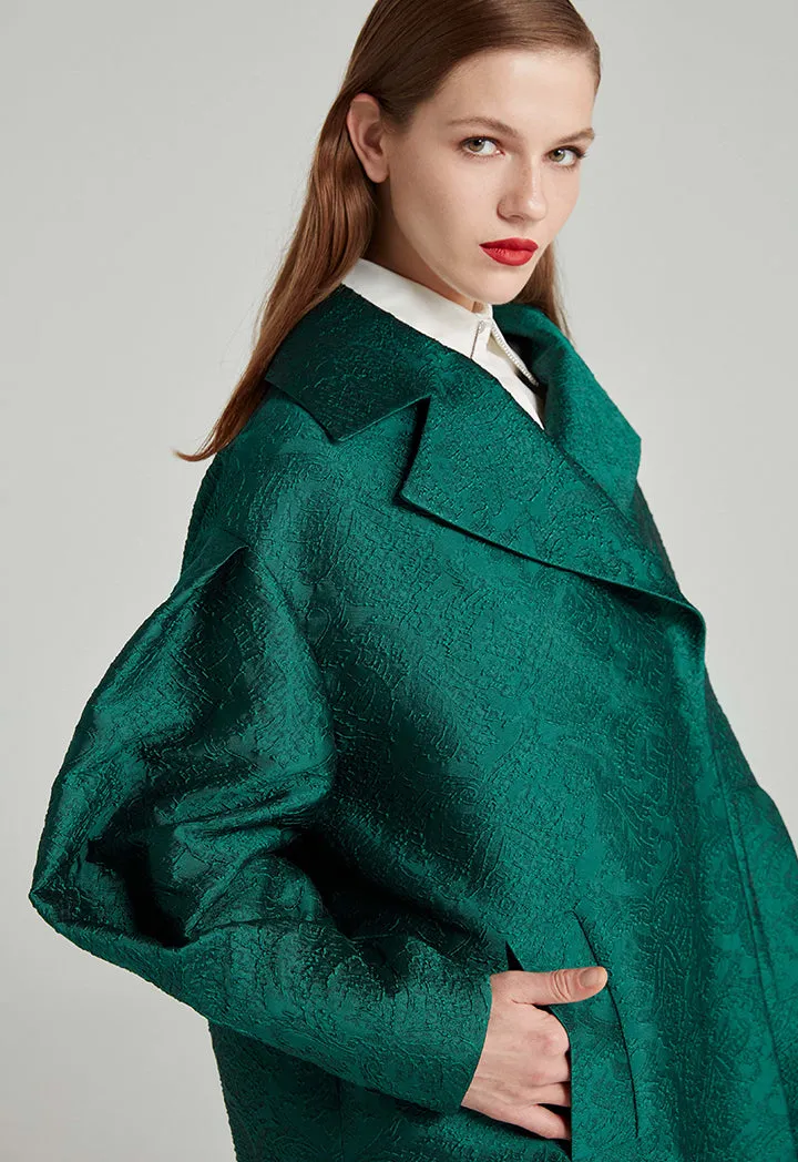 Choice Wide Textured Jacket Green