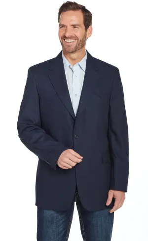 Circle S Mens Navy Polyester Plano Western Sport Coat 40 R