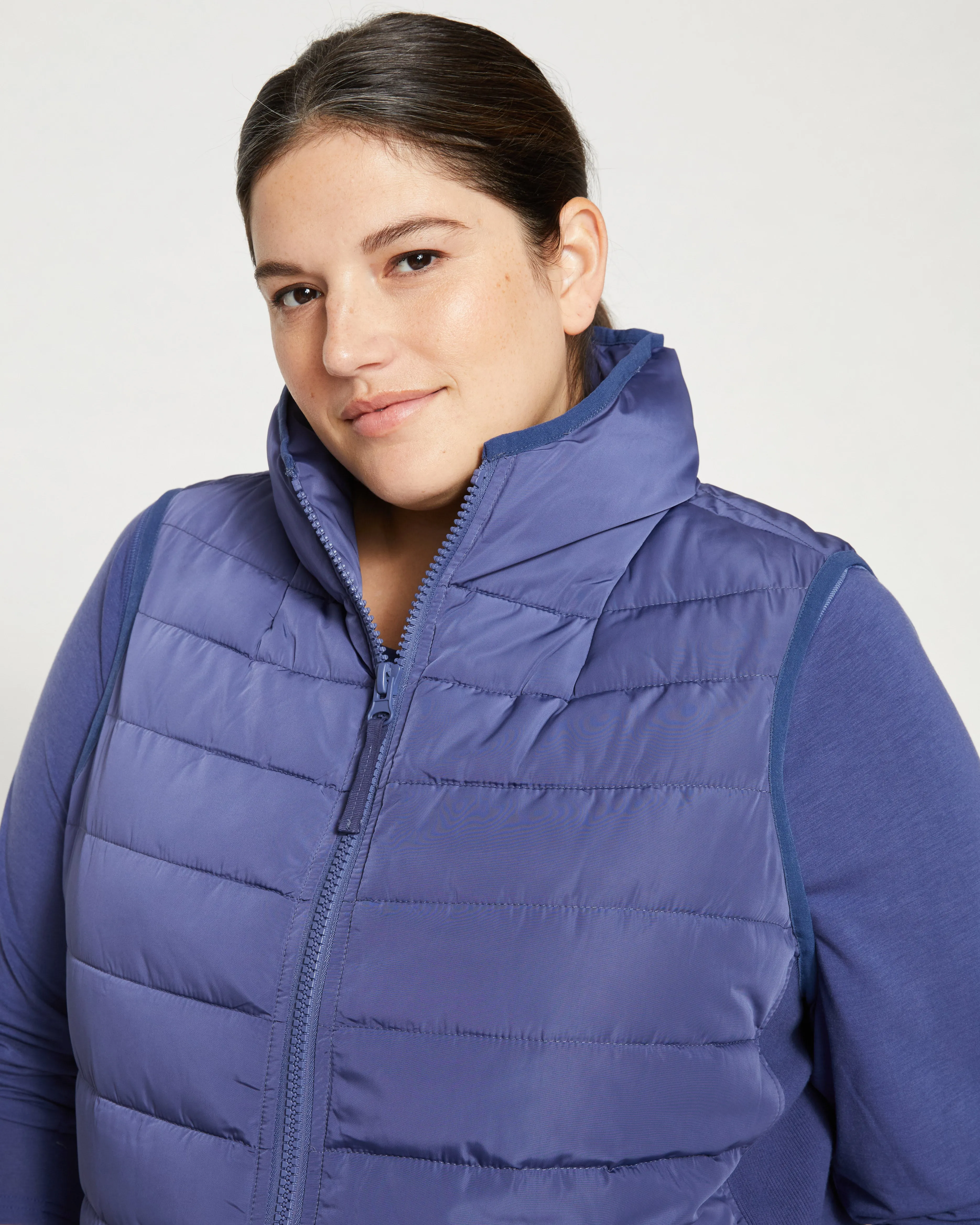 Comfort Panel Sport Puffer Vest - Rich Cobalt