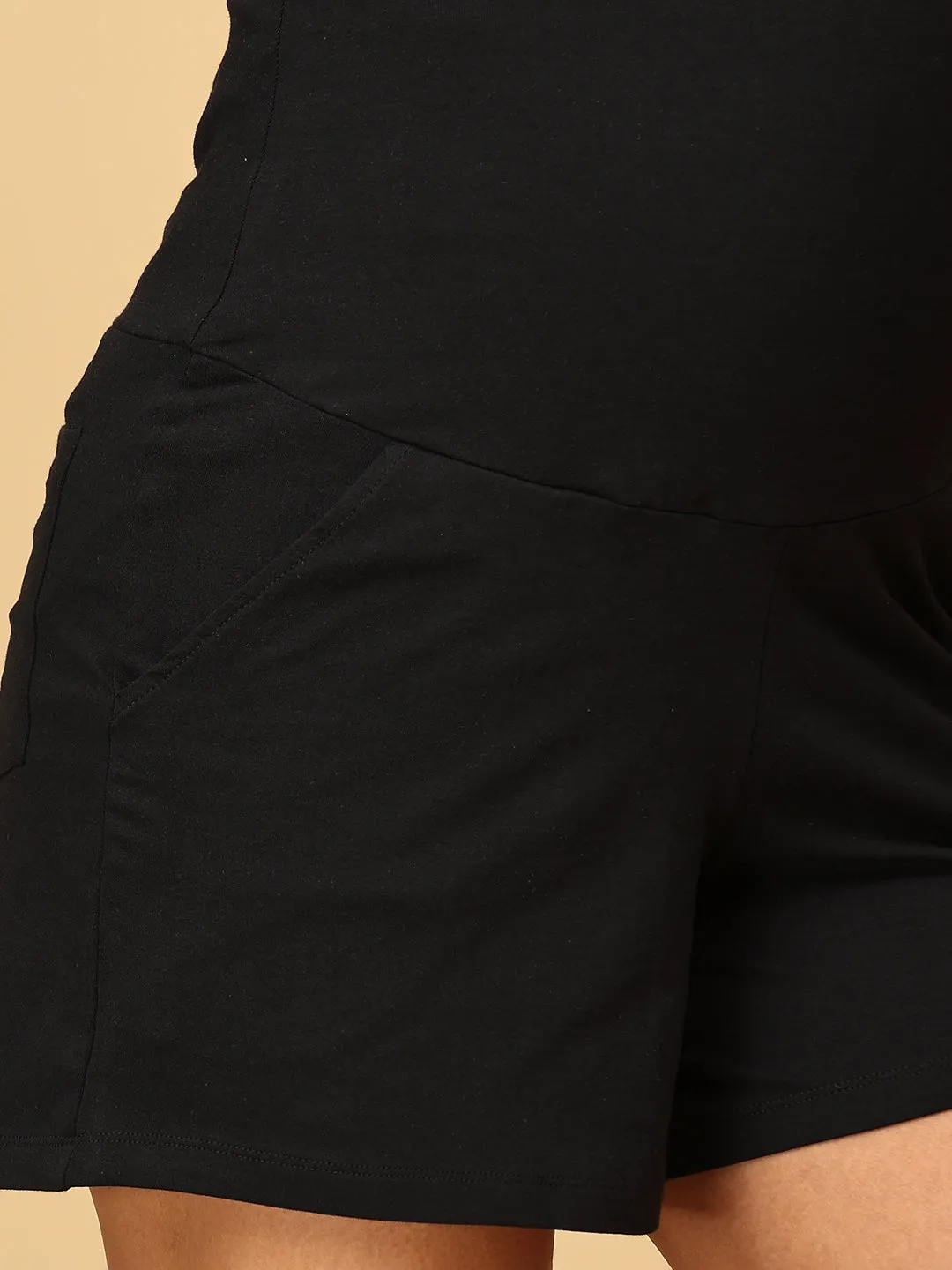 Comfy Maternity Shorts- Black