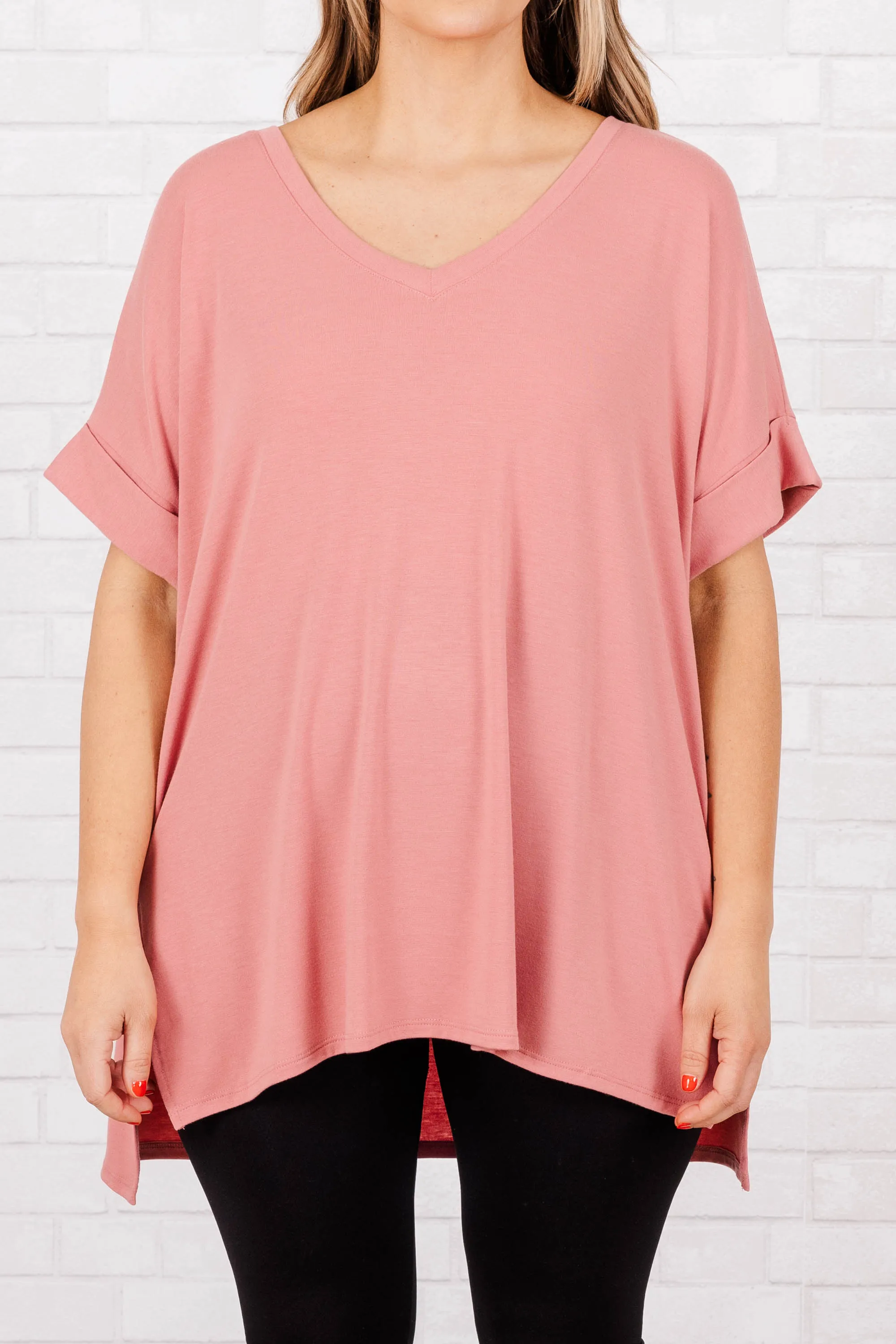 Comfy Travels Top, Dusty Rose