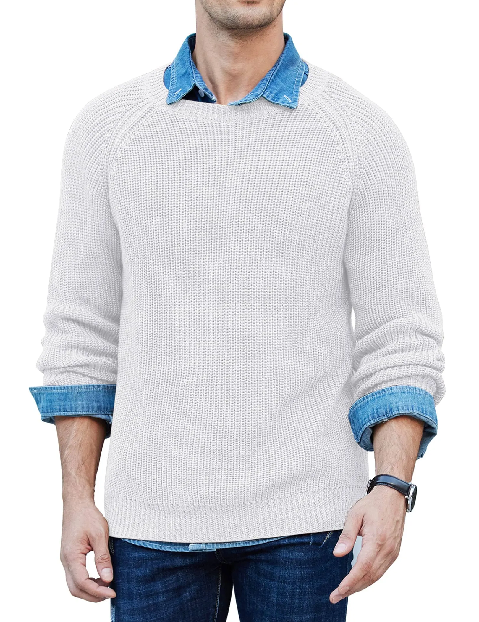 Crew Neck Slim Fit Knitted Pullover Sweater (US Only)