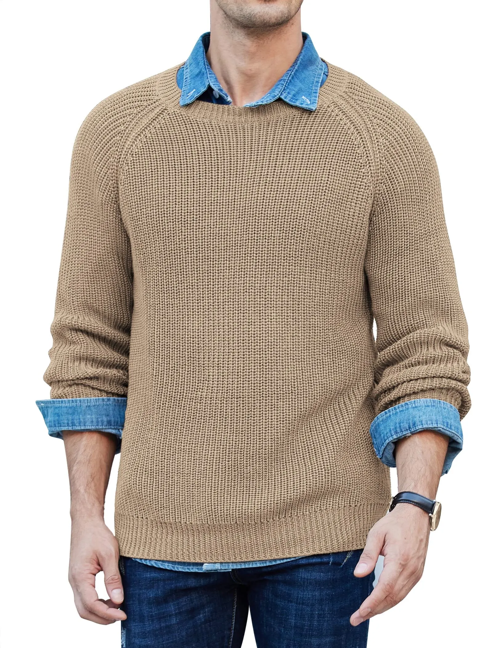 Crew Neck Slim Fit Knitted Pullover Sweater (US Only)