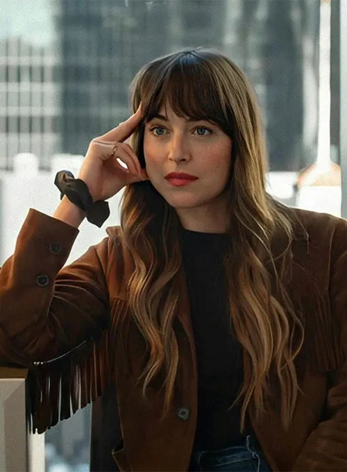 Dakota Johnson High Note Suede Leather Jacket