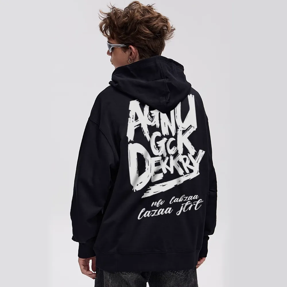 Dark Letter Graphic Hoodies