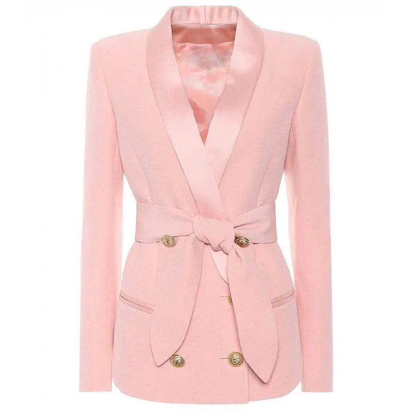 Designer Long Sleeve Double Breasted Formal Ladies Blazer