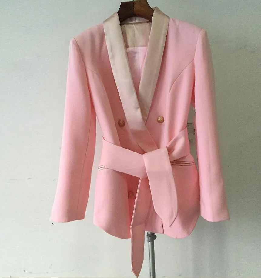 Designer Long Sleeve Double Breasted Formal Ladies Blazer