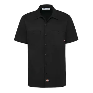 Dickies Men's S307 Industrial Cotton Short-Sleeve Work Shirt - Durable 6 oz. Twill, Fade Resistant, Two-Piece Collar, Button Neck Closure | Sizes S-5XL