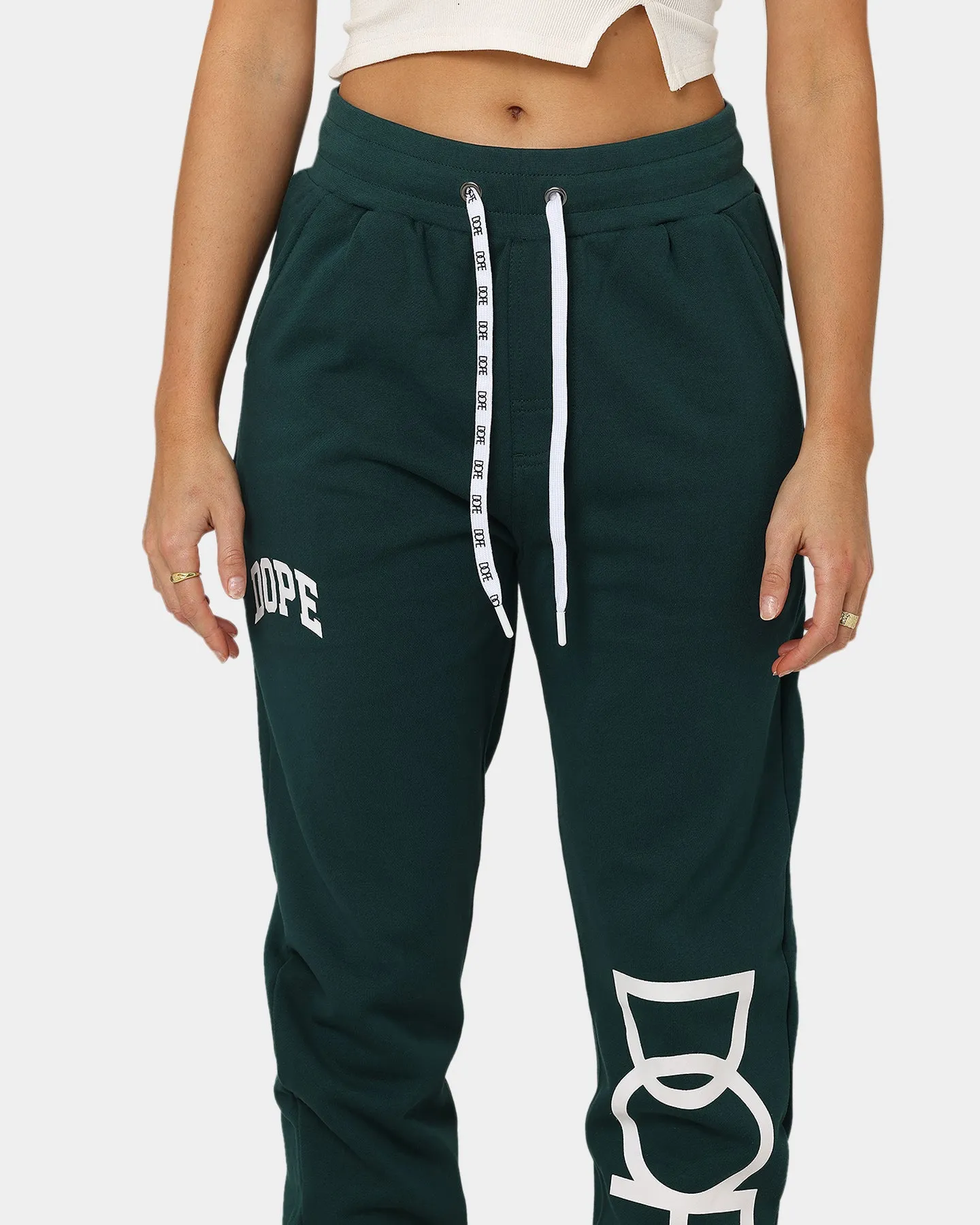 DOPE Varsity Track Pants Deep Forest