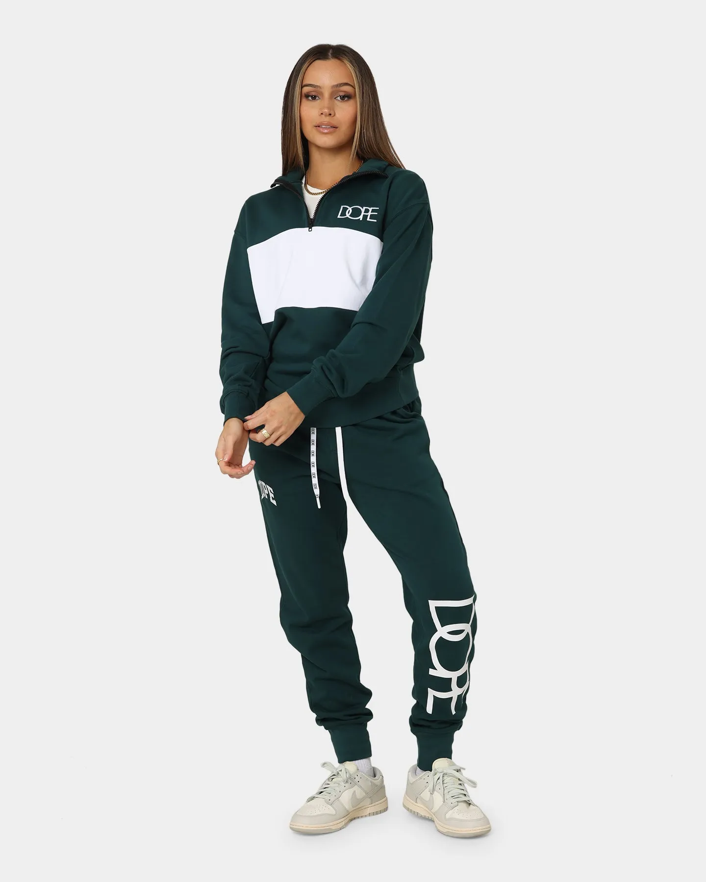 DOPE Varsity Track Pants Deep Forest